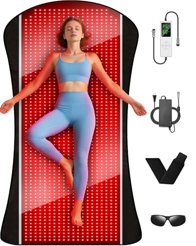 77.6'x36' Red Light Therapy Mat for Body, 1408pcs LED Infrared Red Light Therapy Blanket, 3 in 1...