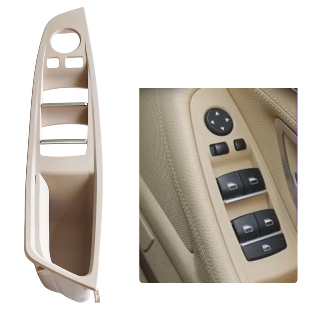 RHD Zwarte Zijdeurgreep voor BMW 5 Serie F10 F11, Binnendeur Pull Handvat Trim Cover Kits Vervanging Raamschakelaar Armsteun Panel voor BMW 520 523 525 528 530 535 (7 STKS