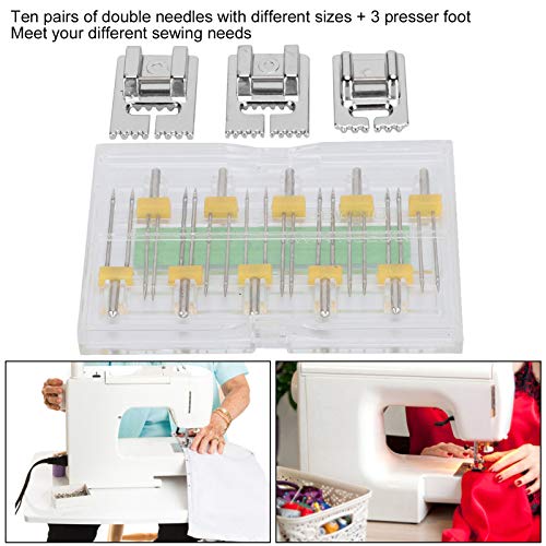 Set de Prensatelas con Agujas Gemelas para Máquina de Coser miniatura 5