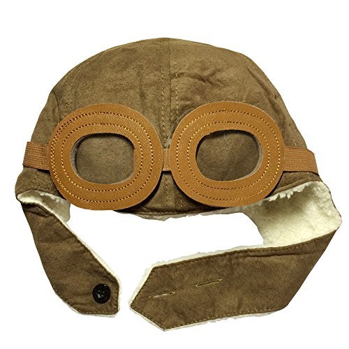 TopwonPilot Cap Hat Beanie Pilot Aviator Crochet Earflap Hat (Brown)