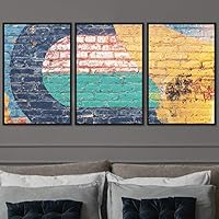 3 Piece Framed Canvas Wall Art Abstract Colorful Cool Geometric Canvas Prints Home Artwork Decoration for Living Room,Bedroom - 16