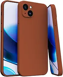 Capa Capinha Para iPhone 15 Silicone Com Proteção Na Câmera Forro Veludo Premium (MARROM)