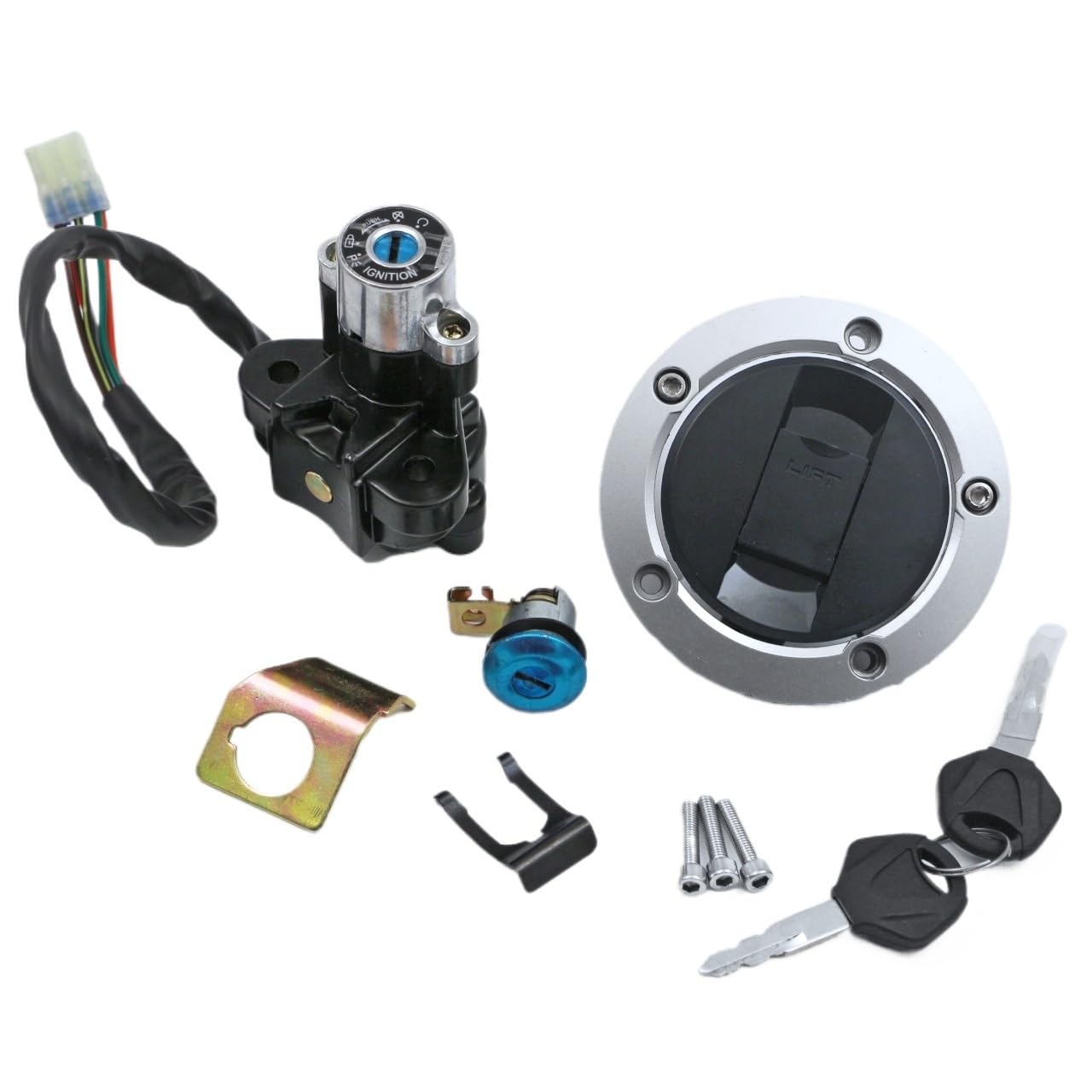 para Suz&uki V-Strom 650 1000 DL650 DL1000 DL 650 DL 1000 2014 2015 Tapa Tanque Combustible Encendido Motocicleta Cubierta Asiento Conjunto De Bloqueo Tapones depósito