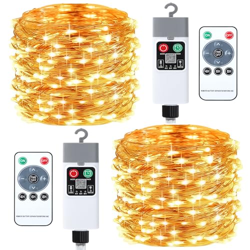 EccoCove 2 Pezzi Lucine LED Decorative - Ricaricabile 1200mAh 10M...