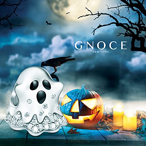 GNOCE Halloween Ghost Charms for Bracelet 925 Sterling Silver Horror Christmas Bead Charms For Women Jewelry Gift Fit Necklace2