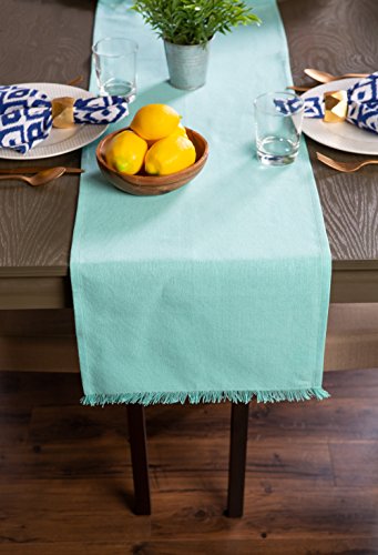 DII Table Runner, Cotton, Aqua, Table Runner, 14x108" - Image 4