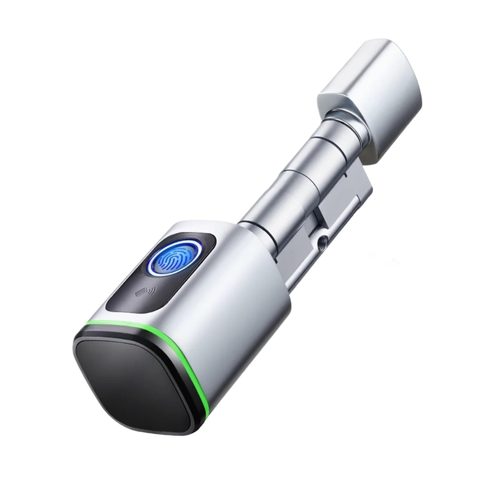 SJHDHDA EuroLock Elektronischer Schließzylinder, kompatibel mit Körper Tuya BLE App, Remote-Entriegelung, DIY-Installation, intelligenter Schlüssel mit Fingerabdruck ohne Schlüssel (Silver-02, A45-B45)