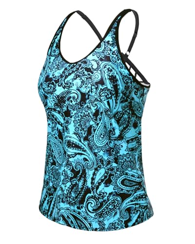 Image of Yonique Womens Tankini Top Only Athletic Swim Top Modest Tankini Swimsuit No Bottom