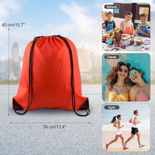 KUUQA 20Pcs Drawstring Backpack Bag Bulk Red Drawstring Bags String Backpack Sport Gym Sack Bags Foldable Storage Bag for Women Men Shopping Gym Travel Sports2