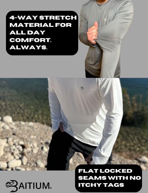 Mens Dry-Fit UPF 50+ Sun Shirt Hooded, Fishing Shirts for Men Long Sleeve, SPF Shirts for Men, Men's Rash Guard3