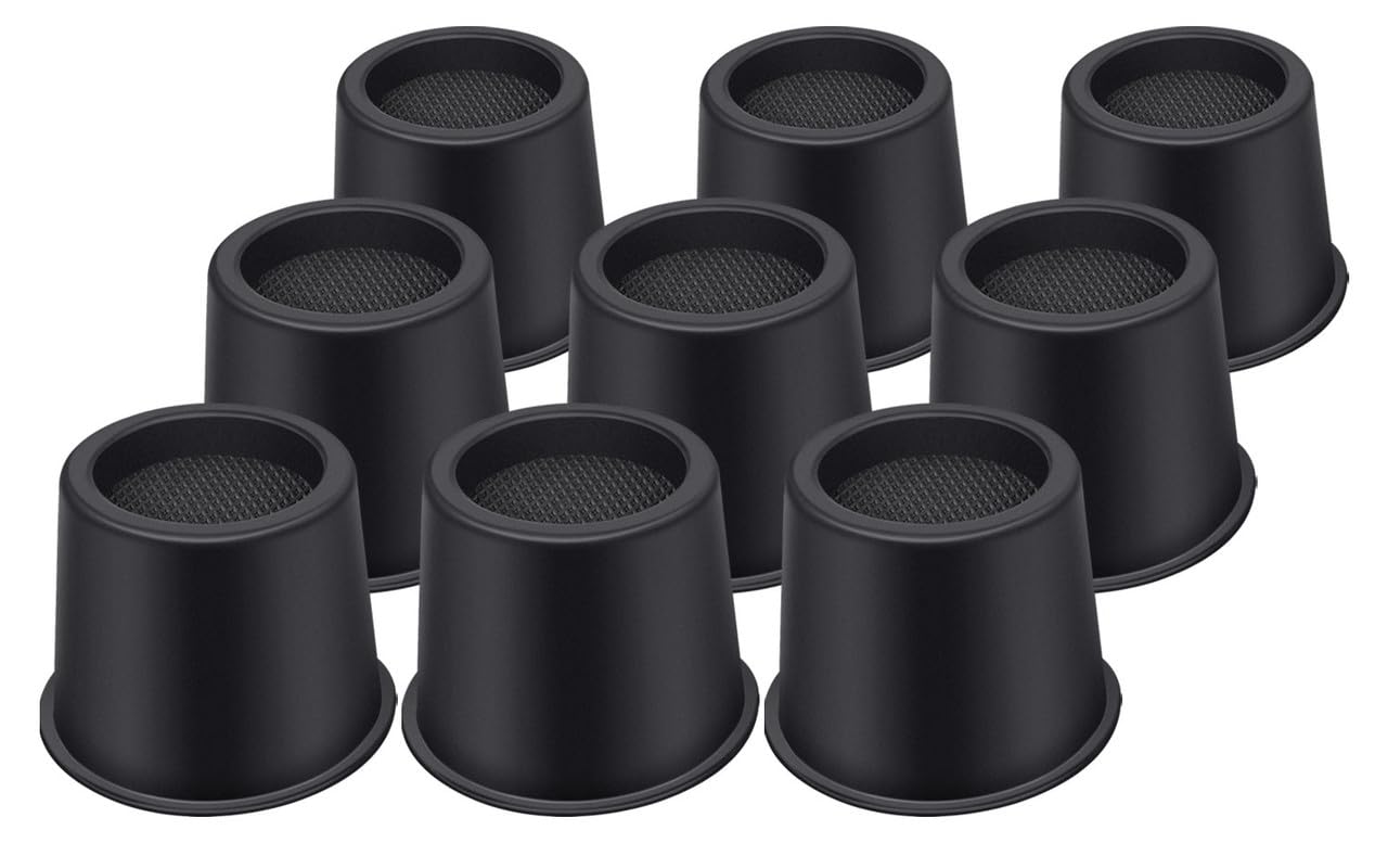 Bed Risers 4 Inch Heavy Duty, Round Furniture Risers for Bed Desk Table Sofa Couch，Bed Lifts Risers, Support up to 3300 Lbs(9 Pack Black)