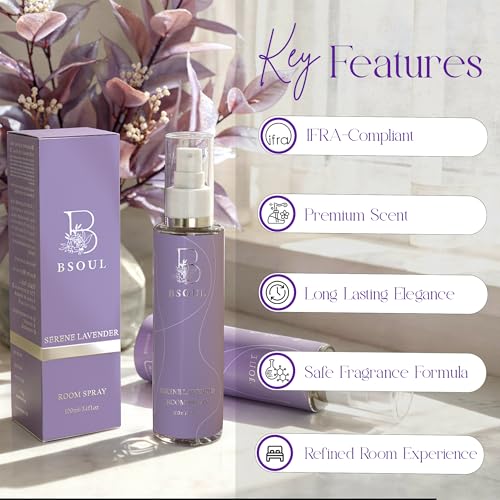 Image of BSOUL Air Freshener Spray 100 ML Pack Of 2 Lavender | Calming Floral Room & Nature Inspired Fragrance for Car Non-Toxic & Long-Lasting Room Freshener