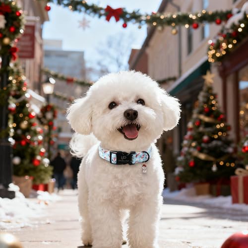 Image of Christmas Snowman Dog Collar - Xmas Dog Collars with Cute Snowman Patterns - Soft, Adjustable, Ideal for Winter Holidays M