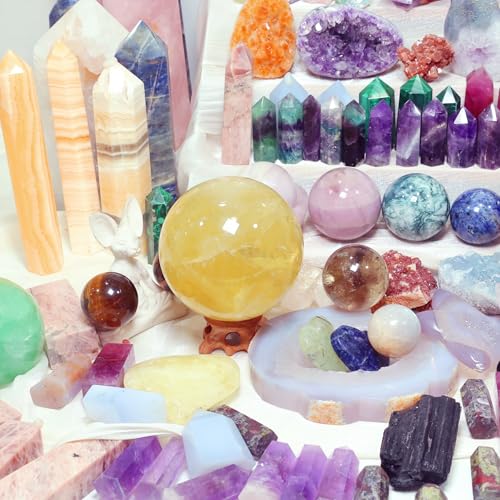 CrystalHola 1lb Mystery Crystal Box Randomly Selected with Polished Natural Crystal for Home Office Decoration Birthday Gifts