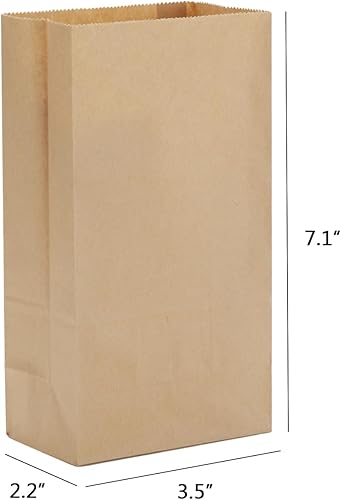 Miniatura 2 de GANKEIC 3.5 x 2.2 x 7.1 pulgadas, 50 bolsas de papel kraft para regalo, fiesta, Navidad, boda, tamaño mini