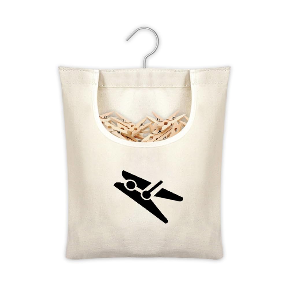 Wäscheklammer-Beutel Aus Leinen - Mit Haken Für 50 Klammern