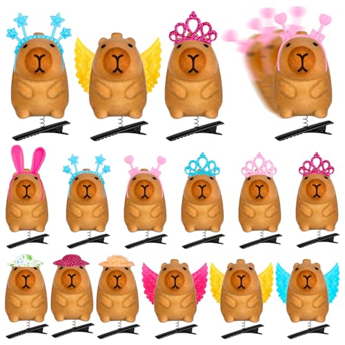 12Pcs Sprouts Rave Cute Capybara Hair Clip for Festival Accessories Party Trinkets