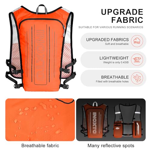 Image of INOXTO Running Hydration Vest Backpack,Lightweight Insulated Pack with 1.5L Water Bladder Bag Daypack for Hiking Trail Running Cycling Race Marathon for Women Men