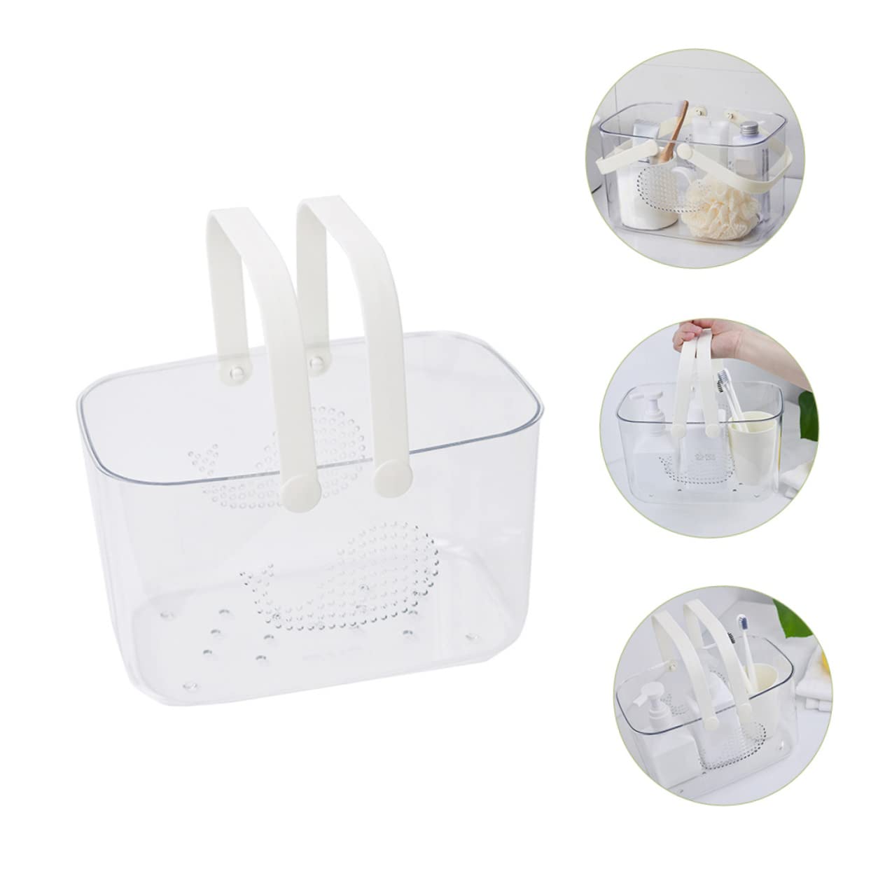 Cesta De Portátil De Plástico Transparente Para Baño Organizador Multifuncional De Gran Capacidad Para Hogar y Cocina