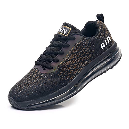 Azooken Chaussures de Course Homme Femme Chaussures de Sport Coussin d'air Baskets Mode Sneakers Casual Fitness Outdoor Sneakers Respirante(8998-BG42)