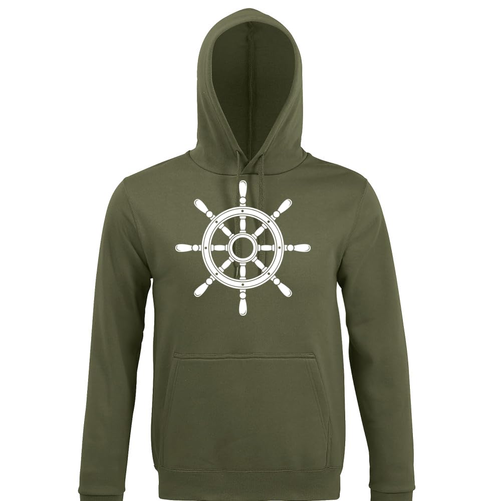 Kierownica statku męska bluza z kapturem, wojsko, 4XL