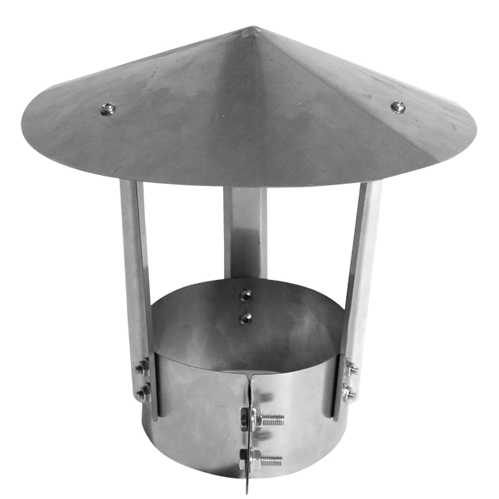 Comignolo cappello Tool,Comignolo cappello Ferro zincato,Anti Downdraught uccello Guard Top,Esterno Ventilazione Sfiato di scarico cappello camino,per All Weathe rotondo scarico cappello,d18cm,d13cm