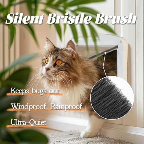 Laifug Large Cat Door (Outer Size 11.2\" x 9.2\"), 4 Way Locking Cat Flap Door for Interior Exterior Doors, Weatherproof Pet Door for Circumference < 23\" - Thumbnail 5