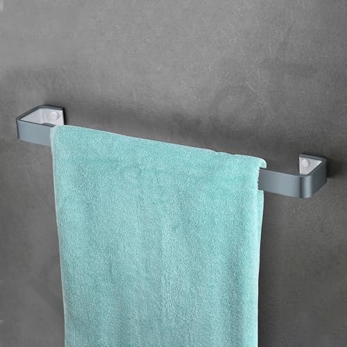 Image of Plantex Aluminium and Acrylic Towel Rod for Bathroom /Cloth Hanger for Wall /Towel Holder /Towel Bar /Bathroom Accessories (Grey and Milky White) 24 Inch