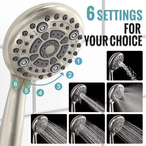 Image of SR SUN RISE Shower Faucet - 12 Inch Multifunctional High Pressure Shower Head System with Handheld Shower Head Fixtures - Valve Included - Brushed Nickel