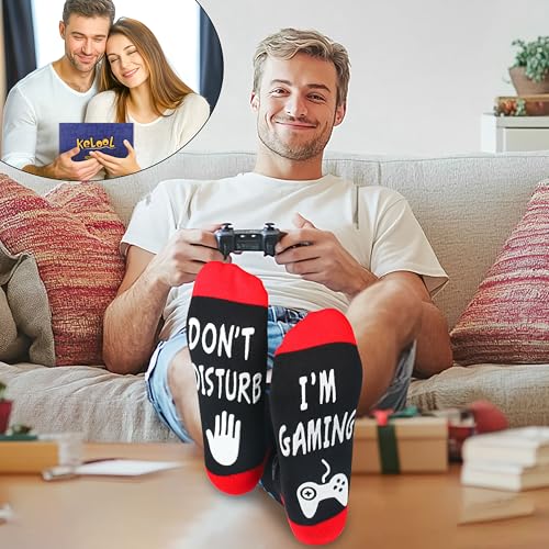 Do Not Disturb I'm Gaming Socks,Men Gifts for Men Teen Boys Dad Him Son Fathers,Valentines Christmas Stocking Stuffers - Image 4