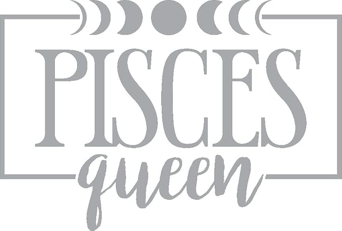 Pisces Queen Vinyl Sticker Decals (Pack of 2) for Car Bumper Window Laptop Tablet Phone (10 inch x 6.8 inch,Silver)