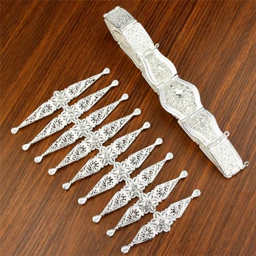 Gold Silver Color Moroccan Belt Breastplate Crystal Bride Wedding Jewelry Sets Women Arab Caftan Jewelry4