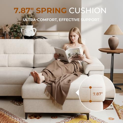 Image of Upvilla 35 inch Large Storage Ottoman for Living Room(Beige)