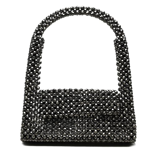 Image of Miuco Pearl Bag Clutch Purses For Women Wedding Bride Purse Sparkly Glitterl Beaded Handbag