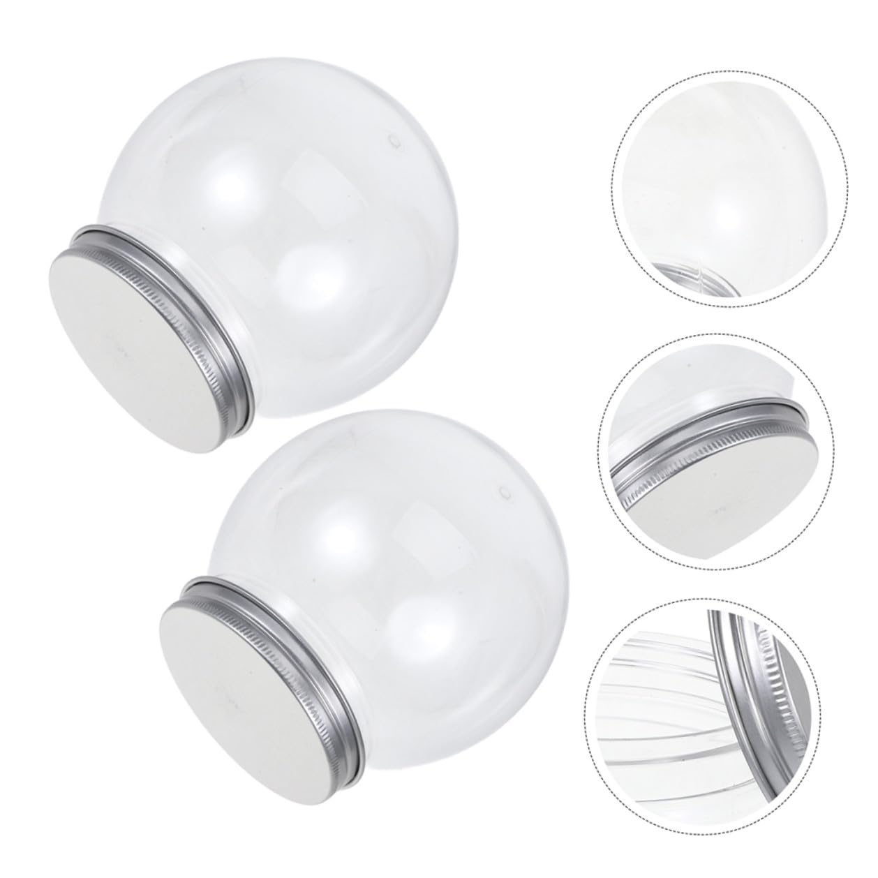 ORFOFE 12 Bolas Vacías de Esfera Transparente de Plástico 600 Ml con Tapas de Rosca para Manualidades DIY y Ambientación Navideña en Casa