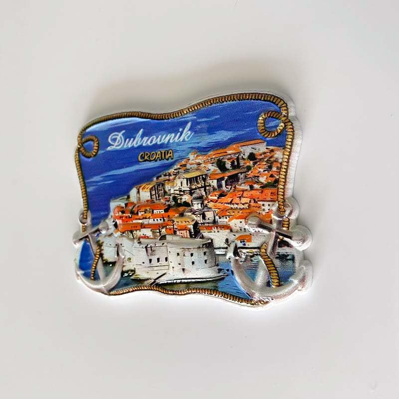 Imán decorativo Dubrovnik Croacia diseño ciudad y anclas miniatura 1