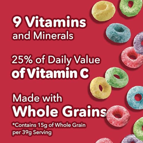 Kellogg's Froot Loops Breakfast Cereal, Fruit Flavored, Breakfast Snacks with Vitamin C, Large Size, Original, 13.2oz Box (1 Box) - Image 5