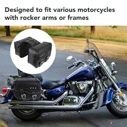 Alforjas para motocicleta 30L de cuero PU impermeable, maletas laterales universales para montar en basculante o portaequipajes, instalación con cuerda ajustable, amplio almacenamiento miniatura 3
