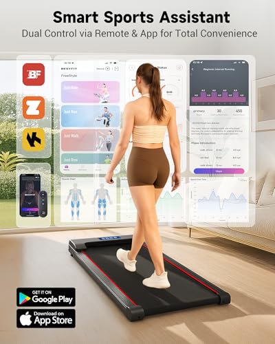 Image of NeoSilent Walking Pad Under Desk Treadmill for Home with BLDC Core and Extra-Large Belt, App and Remote Control,Compact and Portable for Small Space