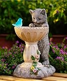 Philodwell Cat Statues for Bird Bath: Outdoor Sculptures for Garden Lawn Patio Yard Balcony Porch - Unique Gifts for Mother Grandma Women