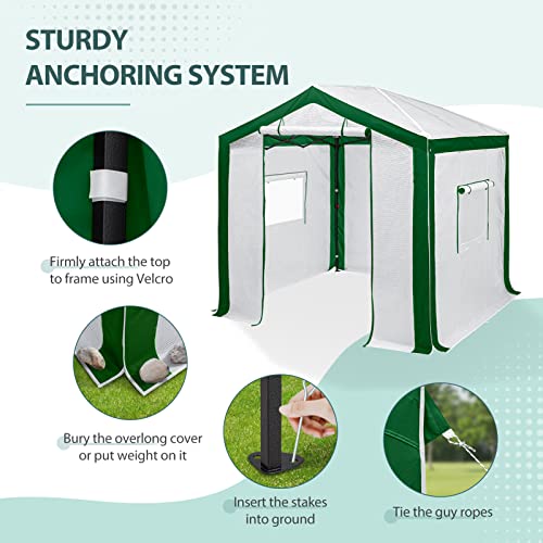 Image of EAGLE PEAK 8x8 Walk in Pop Up Greenhouse, Green /White