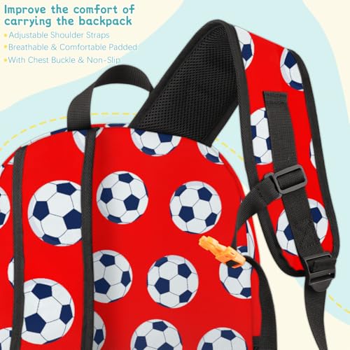 Soccer Laptop Backpack for Women Men, Red Work Travel Computer Backpacks, 18.3 Inch Large Computer Nurse Teacher Bags Casual Daypack4