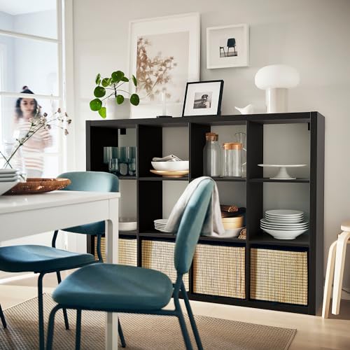 IKEA KALLAX Scaffale 112x147 cm, Nero-Marrone