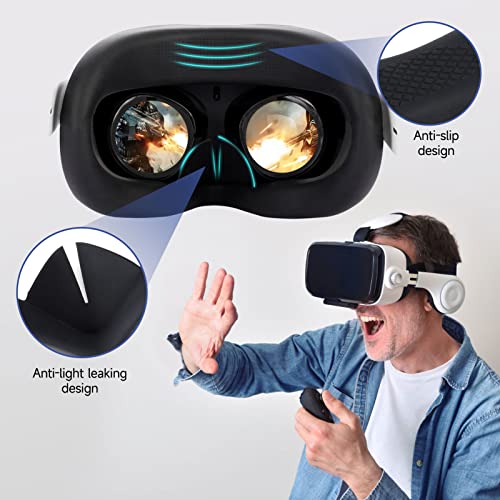 Omnisee Face Cover Kit kompatibel mit Oculus/Meta Quest 2, Silikon-Gesichtsabdeckung und Polyester-Augenabdeckung für VR-Gesichtsschutz, Zubehör für Oculus Meta Quest 2 - Image 6