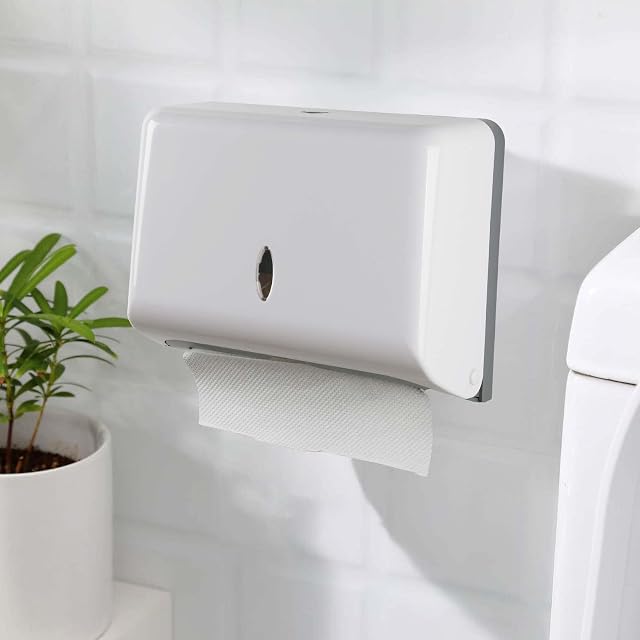 NICEME Paper Towel Dispenser,Hand Paper Towel Dispenser,Wall Mounted C-Fold Commercial Hand Towel Dispenser for Kitchen Bathroom Hotel Resturant,Holds 200 Paper-White
