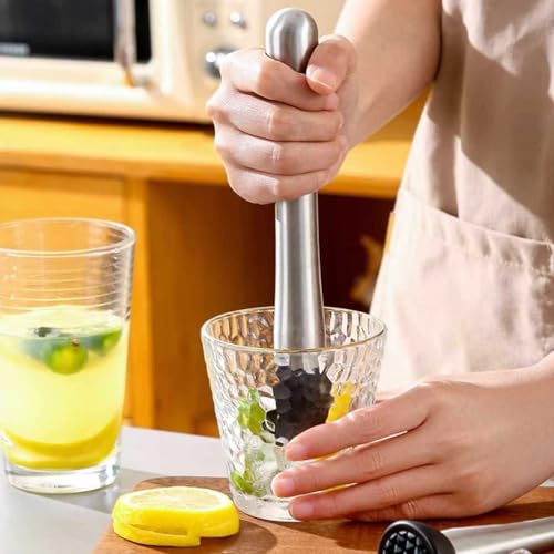 Cocktail Stössel - Ice Crusher,Edelstahl StößEl,Mixer-StößEl CocktailstößEl, Cocktail Zubehör Zum Debuggen Köstlicher Cocktails,Getränke Und Säfte