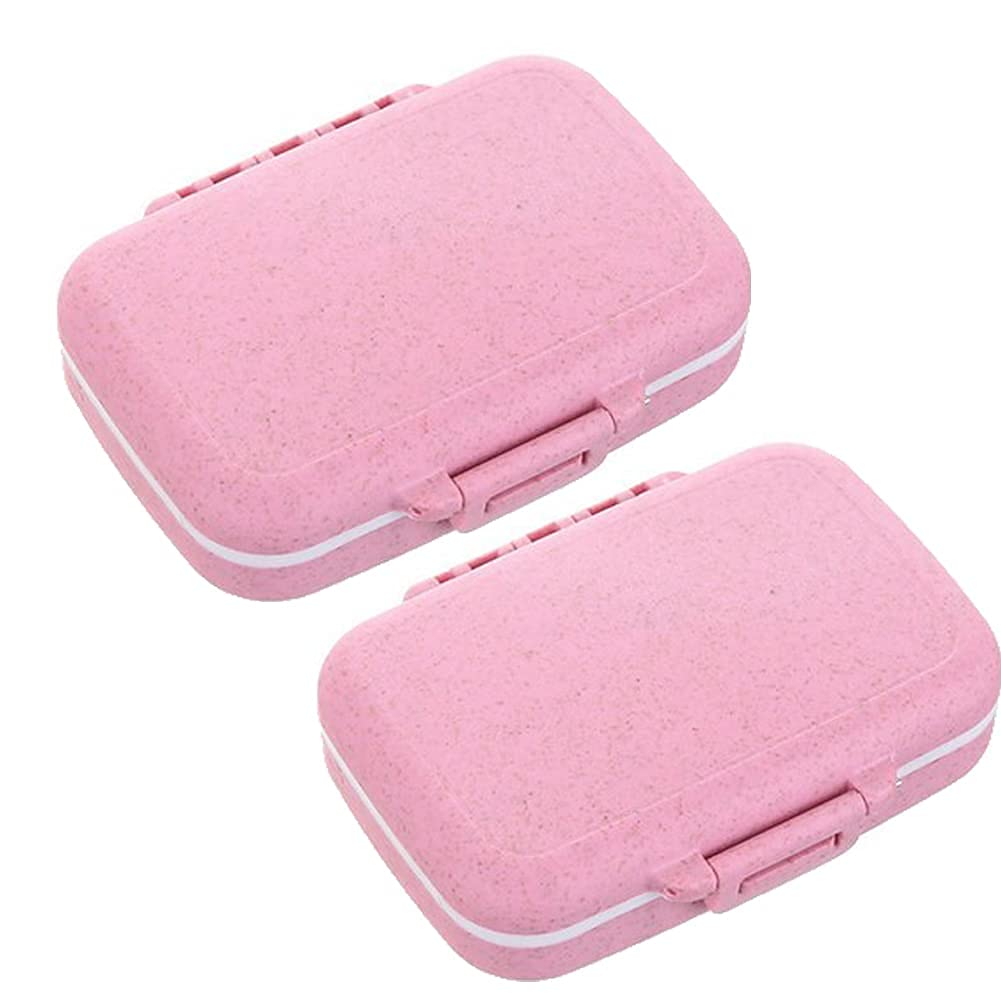 2PCS Pastillero Semanal Organizador de Pastillas Caja de Almacenamiento Cajas de Pastillas Caja de Almacenamiento Portátil Organizador Semanal para Pastillas/Vitaminas/Aceite de Pescado/Supl