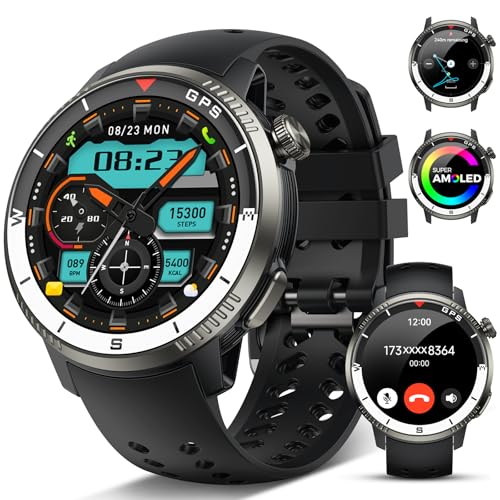 Military Smart Watch(Answer/Make Call), GPS Smartwatch for Men Women, 1.43