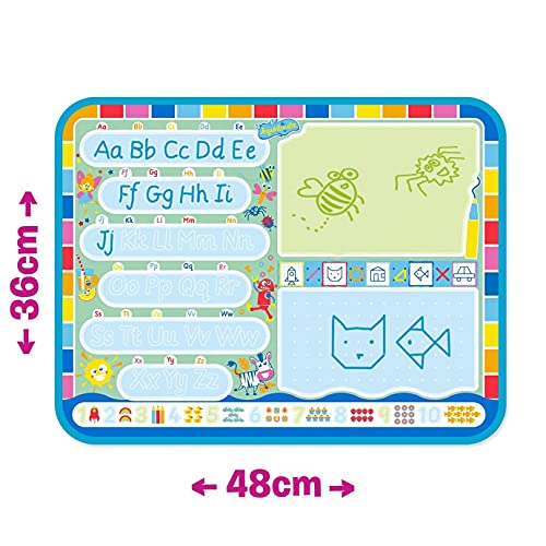 AquaDoodle My ABC Doodle Large Water Doodle Mat, Official Tomy No Mess Colouring & Drawing Game, Suitable for Toddlers and Children Aged 3, 4 & 5 +