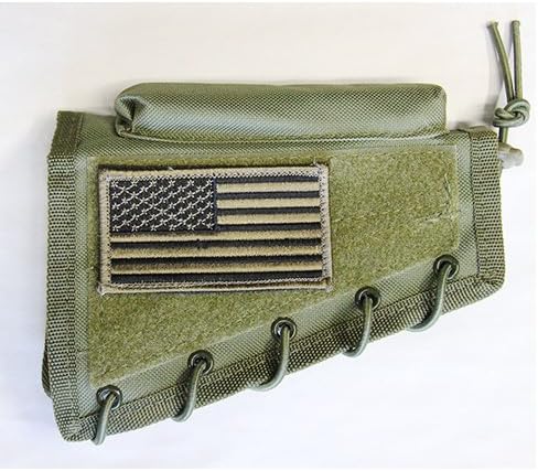 Green Cheek Rest + USA Flag Patch Fits Mauser 1891 K98 98 M24 24/47 M48 M93 G98 VZ 98/22 Mosin Nagant 1891 91/30 M38 M1 Garand Lee Enfield Springfield 1903 Swiss K31